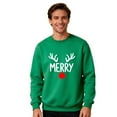 thumbnail image 1 of Men & Women's Warm Fleece Christmas Couple Sweatshirts - Merry Christmas Round Neck, Cozy Xmas Holiday Graphic, Long Sleeve Loose Casual Sports Matching Tops, 1 of 6