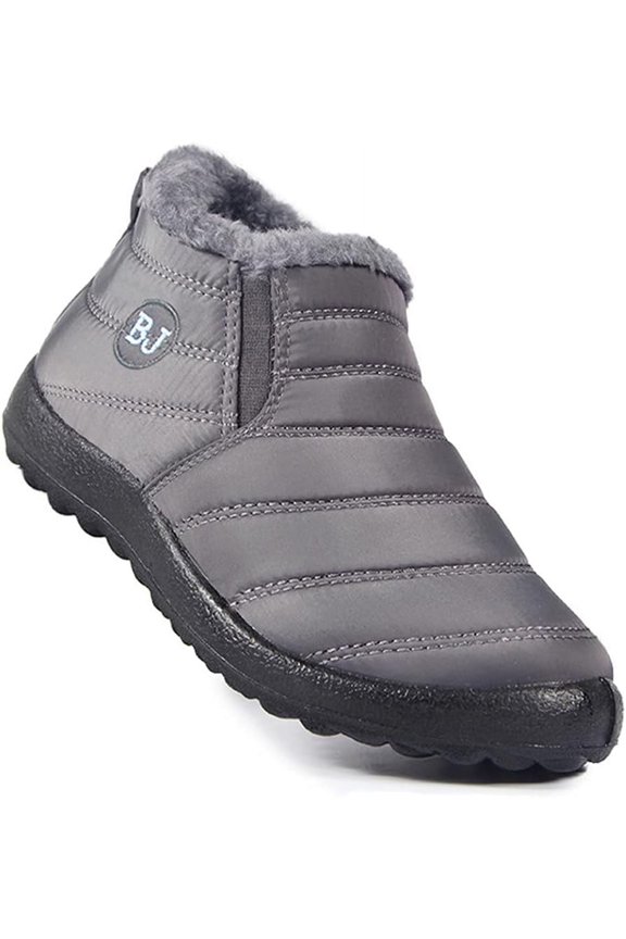 Men Women's Waterproof Ankle Boots Thick Outsole Non-slip Outdoor Lady Snow Boots Slip-on Winter Cotton Shoes