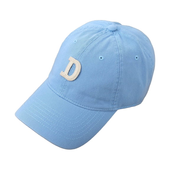 Men Womens Baseball Caps Letter D Baseball Cap Adjustable Sun Hat For Casual Outdoor Activities Blue One Size