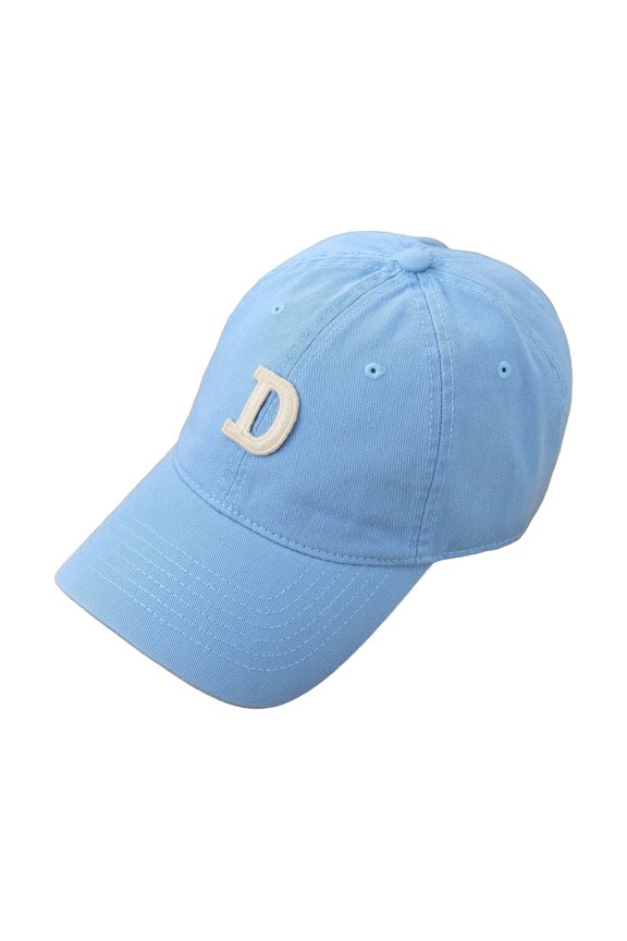 Men Womens Baseball Caps Letter D Baseball Cap Adjustable Sun Hat For Casual Outdoor Activities Blue One Size