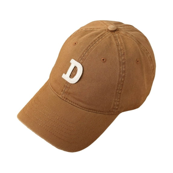 Men Womens Baseball Caps Letter D Baseball Cap Adjustable Sun Hat For Casual Outdoor Activities Brown One Size