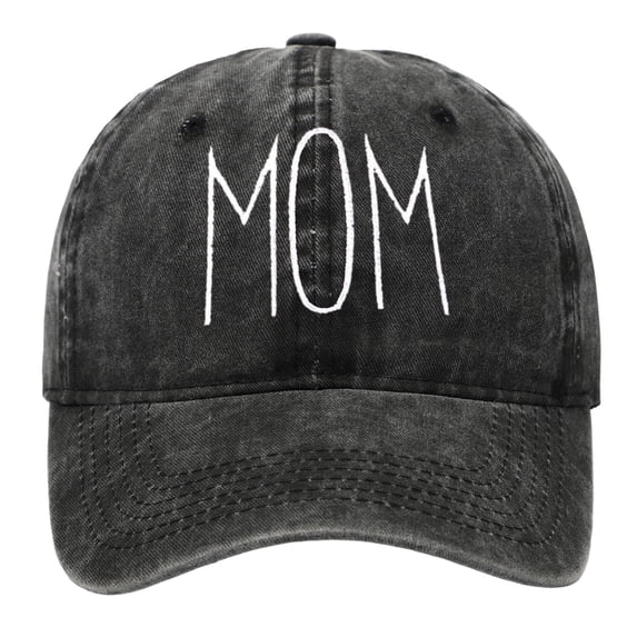Men Womens Baseball Caps Mothers Day Mom Embroidered Print Baseball Cap Vintage Washed Adjustable Hat Mom Women Black One Size
