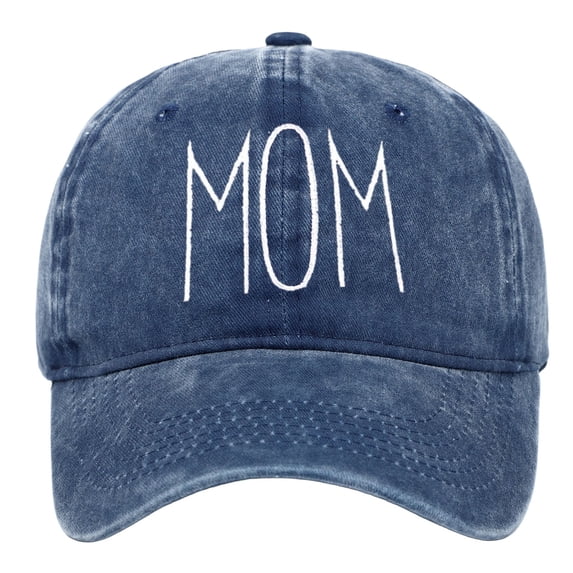 Men Womens Baseball Caps Mothers Day Mom Embroidered Print Baseball Cap Vintage Washed Adjustable Hat Mom Women Navy One Size