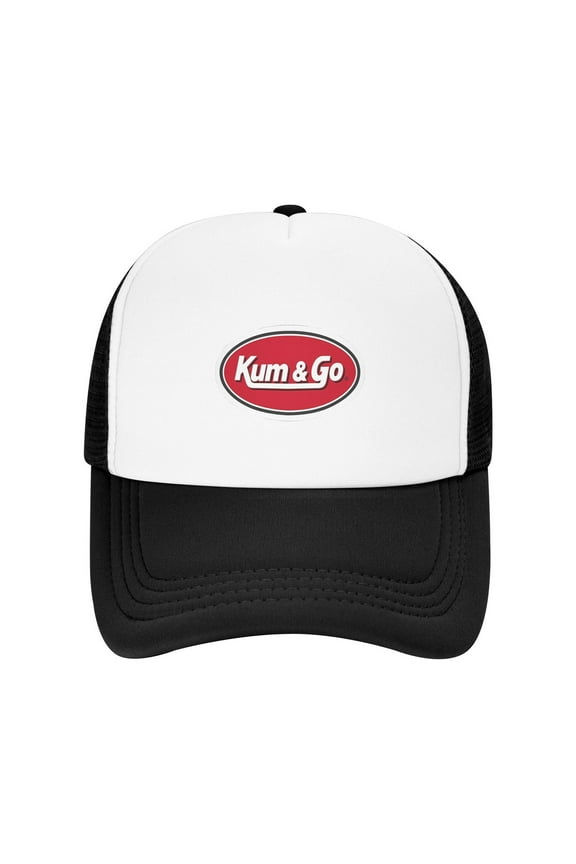 Men & Womens Classic With Kum & Go Logo Adjustable Trucker Mersh Hat Black (Black)