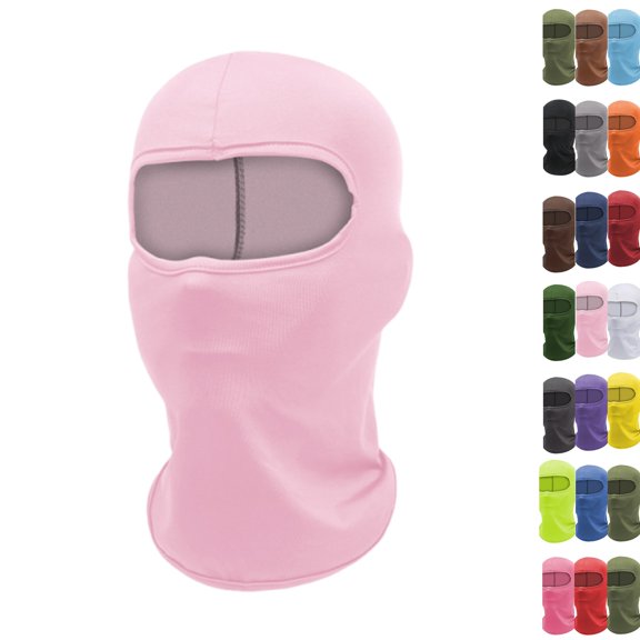Men Womens Lightweight Breathable Balaclava Face Mask, Stretch Quick Dry Sun Wind Dust Protection Full Neck Cover for Cycling Ski Motorcycle Outdoor Sports Pink One Size