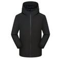 thumbnail image 1 of Men and Womens Puffer Jacket with Hood Packable Lightweight Water-Resistant Outdoor Winter Coat for Snow Ski Travel Sprint Coat Thickened Outdoor Ski Suit Hooded Warm Coat Black XXL, 1 of 3