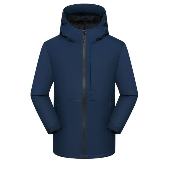 Men and Womens Puffer Jacket with Hood Packable Lightweight Water-Resistant Outdoor Winter Coat for Snow Ski Travel Sprint Coat Thickened Outdoor Ski Suit Hooded Warm Coat Navy M