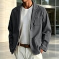 thumbnail image 1 of Men Wool Blazer Notched Lapel Single Breasted 2 Button Closure Coat Long Sleeve Business Casual Fall Winter Jacket with Pockets, 1 of 6