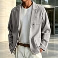 thumbnail image 1 of Men Wool Blazer Notched Lapel Single Breasted 2 Button Closure Coat Long Sleeve Business Casual Fall Winter Jacket with Pockets, 1 of 6