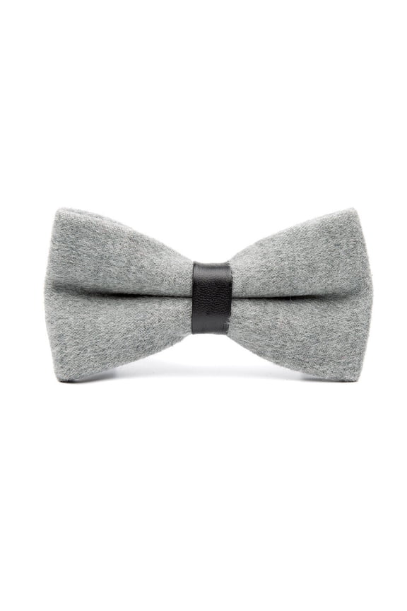 Men Wool Faux Leather Bow Tie Wedding Party Groom Suit Tuxedo Shirt Bowtie