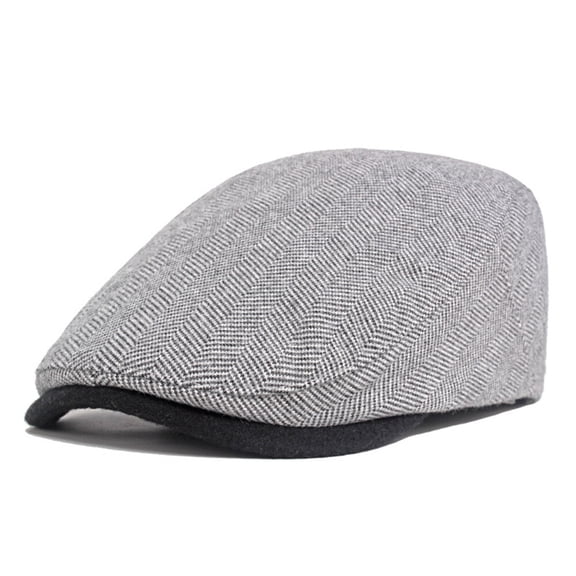 Men Wool Newsboy Beret Winter Flat Hat Peaked Ivy Cap Golf Driving Warm Hats
