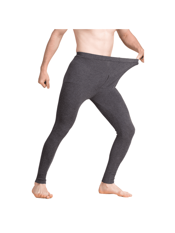 Men Wool Silk Thermal Long Johns Underwear Pants Warm Base Layer Bottom Cold Weather Leggings