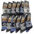 thumbnail image 1 of Men Wool Socks, Lamb Wool Warm Winter Lamb Hiking Boot Crew Socks, 12-Pack, 1 of 4
