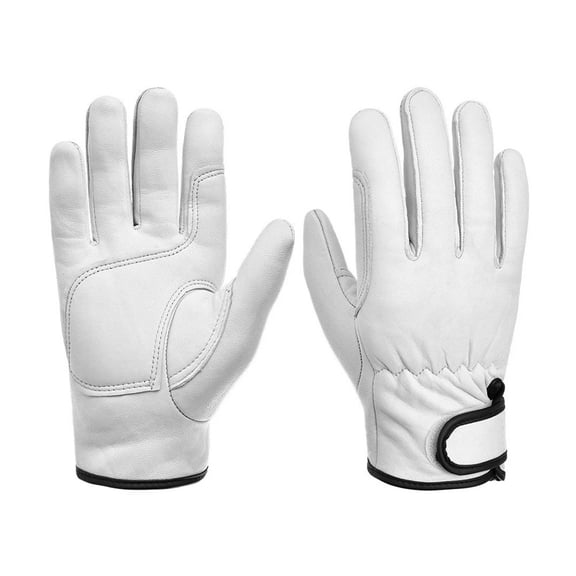 Men Work Gloves Soft Cowhide Driver Hunting Driving Farm Garden Welding Security Protection Safety ,Multipurpose Use