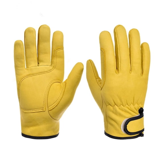 Men Work Gloves Soft Cowhide Driver Hunting Driving Farm Garden Welding Security Protection Safety ,Multipurpose Use