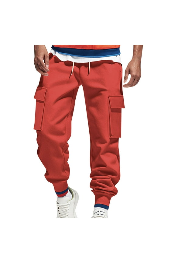 Men Work Pants Mens Pants for Man Cargo Workout Athletic Stretch Jogger Ruched Straight Leg Basic Fall Summer 2025