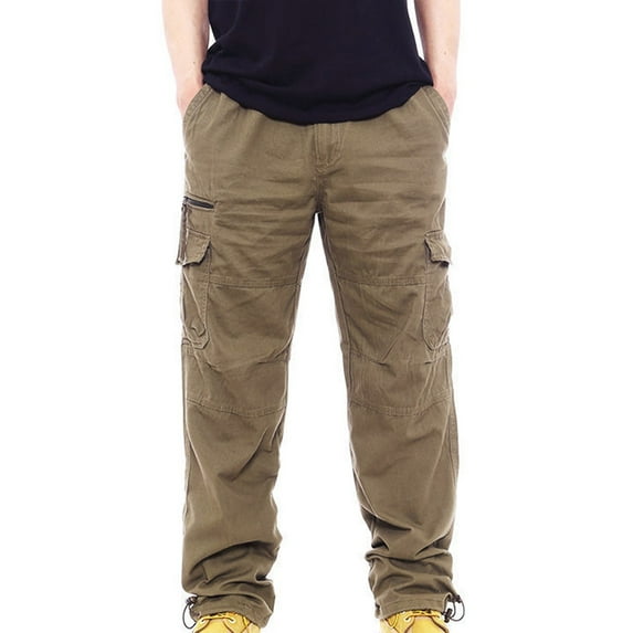 Men Work Pants Work Pants Men's Casual Pants Loose Oversized Sports Pants Straight Leg Pants Outdoor Straight Leg Pants Work Pants for Men Plus Size Yellow 3XL