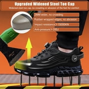 Men Work Safety Shoes Steel Toe Cap Rotating Button Comfort Breathable Sneakers