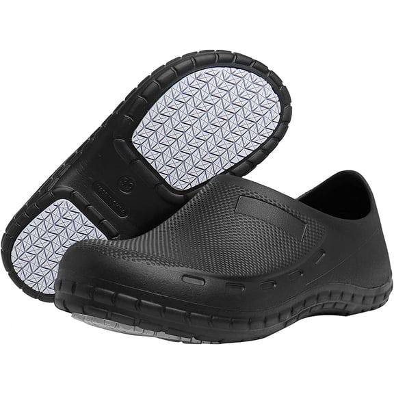 Men Work Shoes Non Slip Waterproof Chef Shoes Food Service Work Clogs for Restaurant Oil Resistant Kitchen Shoes