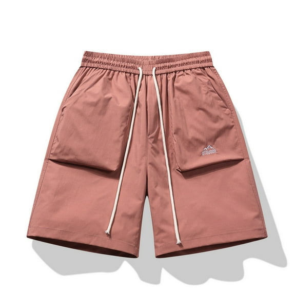 Men Workout Short Shorts Mens Athletic Mens Casual Shorts Big and Tall Shorts Mens Shorts Drawstring Waist Men Shorts Clearance Sale, Pink, M