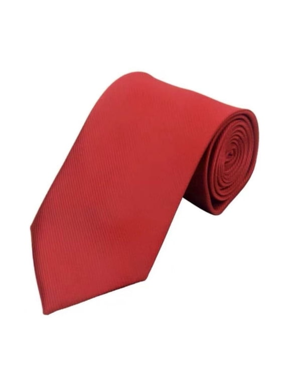 Men Woven Jacquard Neckties Solid Color Stripe Tie Texture for Gift Men Dress formal Business(3.15") Red