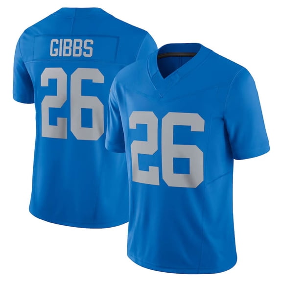 Men Youth Short-Sleeved Tops Jahmyr Gibbs Blue Vapor F.U.S.E. Alternate Limited Jersey Embroidered Sports T-Shirts