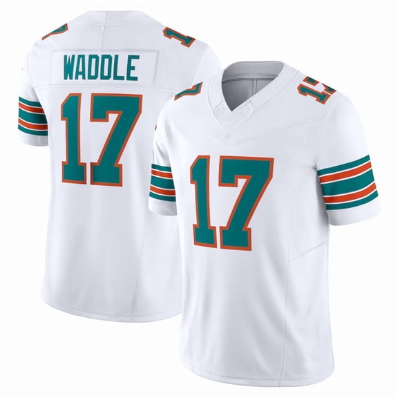 Men Youth Miami Jaylen Waddle White Vapor F.U.S.E. Limited Jersey Embroidered Sports T-Shirts