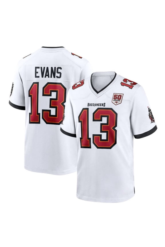 Men Youth Sport Shirts Mike Evans White 50th Anniversary Game Jersey Fan Sport Shirts