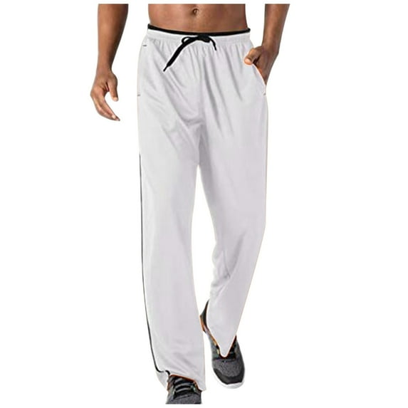 Men Zipper Pockets Jogger Sweatpants Breathable Running Mesh Pants