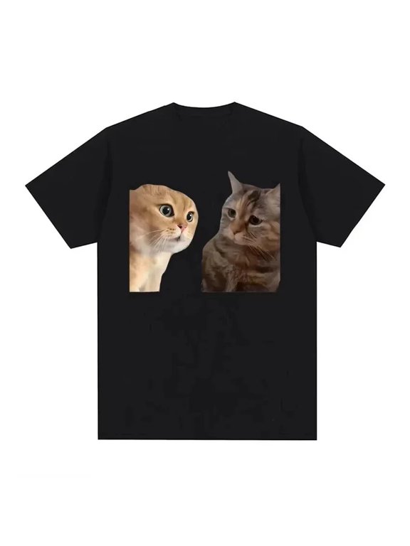 Men and Women Cute Cats Talking Graphic T-Shirt