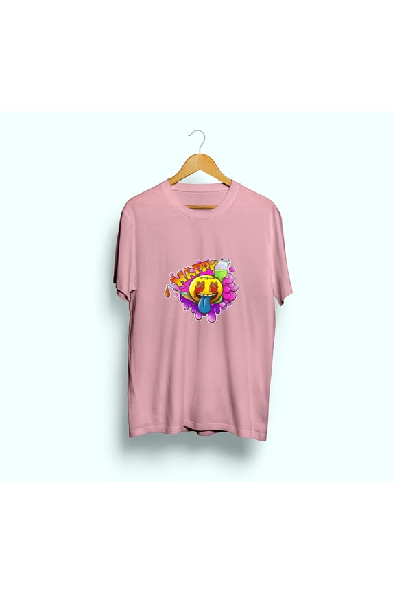 Men and Women Slim Fit Round Neck Tee, Skin-Friendly Comfort Happy, smiling face Graphic t-shirt