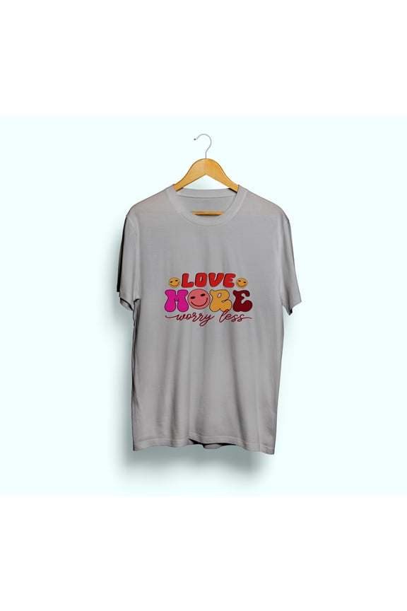 Men and Women Slim Fit Round Neck Tee, Skin-Friendly Comfort Love, smiley face Graphic t-shirt