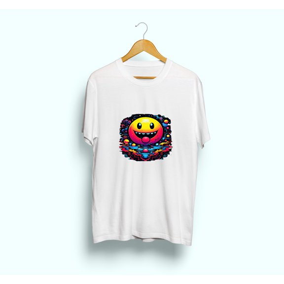 Men and Women Slim Fit Round Neck Tee, Skin-Friendly Comfort Smiling face, happy Graphic t-shirt
