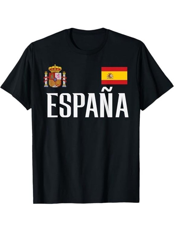 Men and Women Spain Flag Football Soccer Fan T-Shirt