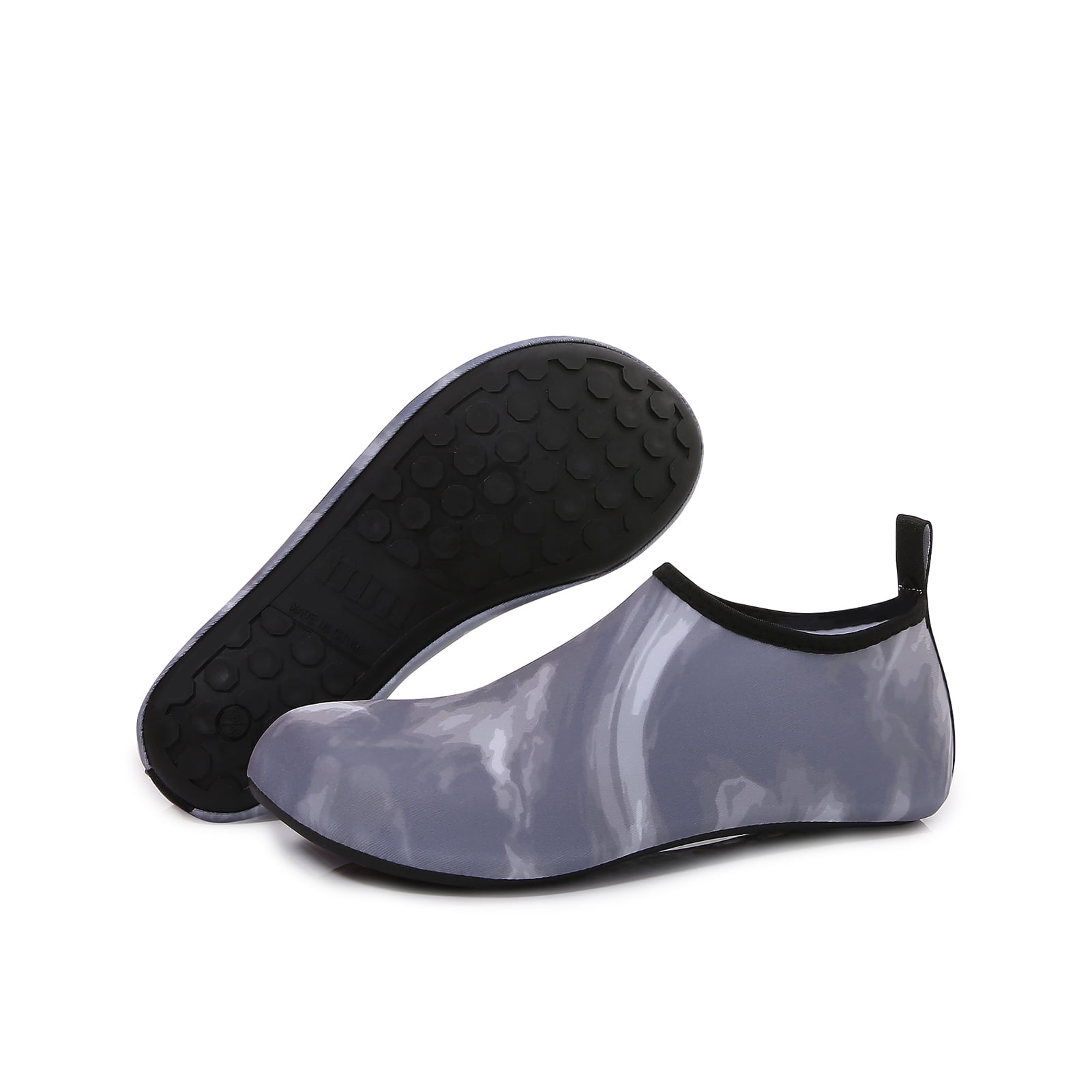 Men and Women a Slip On Barefoot Quick-Dry Beach Aqua Yoga Water Shoes (Fog/Grey, 4-5 Women)