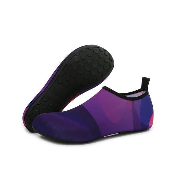 Men and Women a Slip On Barefoot Quick-Dry Beach Aqua Yoga Water Shoes (Layer/Purple, 9.5-10.5 Women/8.5-9 Men)