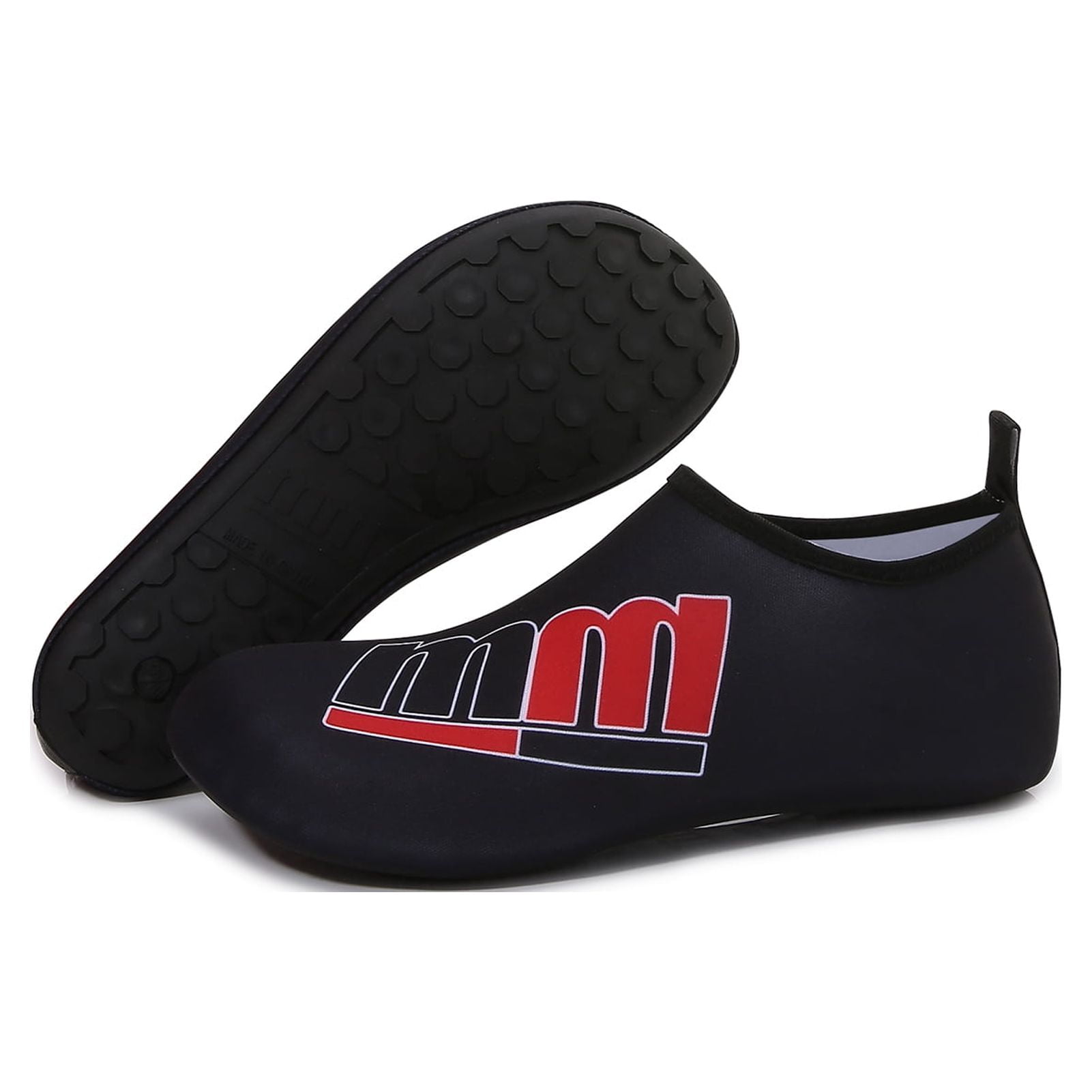 Men and Women a Slip On Barefoot Quick-Dry Beach Aqua Yoga Water Shoes (MM/Black, 11.5-12.5 Men)