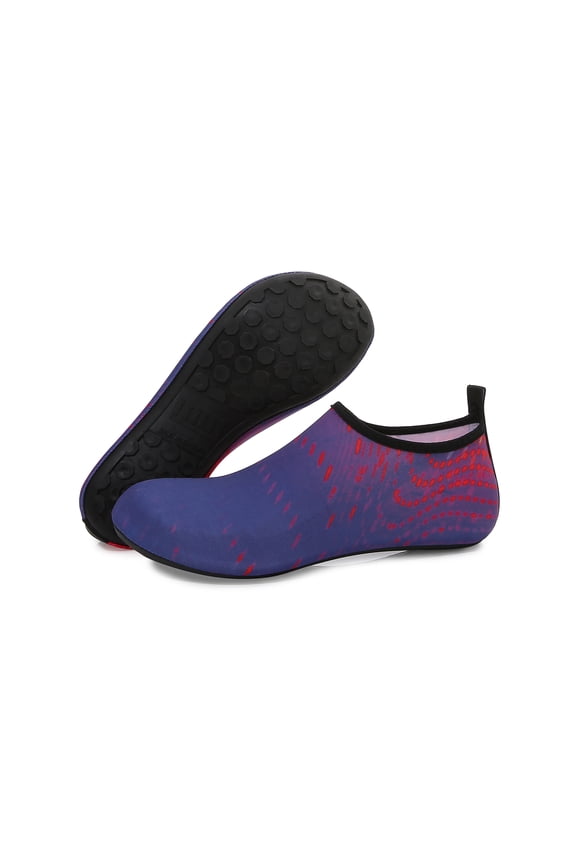 Men and Women a Slip On Barefoot Quick-Dry Beach Aqua Yoga Water Shoes (Meteor/Purple Red, 11.5-12.5 Men)
