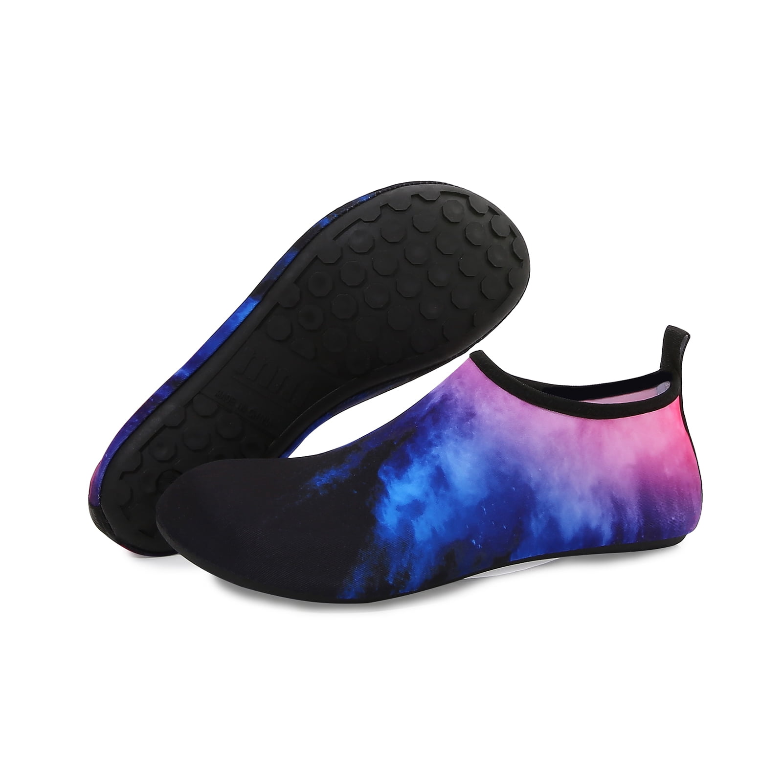 Men and Women a Slip On Barefoot Quick-Dry Beach Aqua Yoga Water Shoes (Nebula/Black, 13-14 Women/10.5-11 Men)