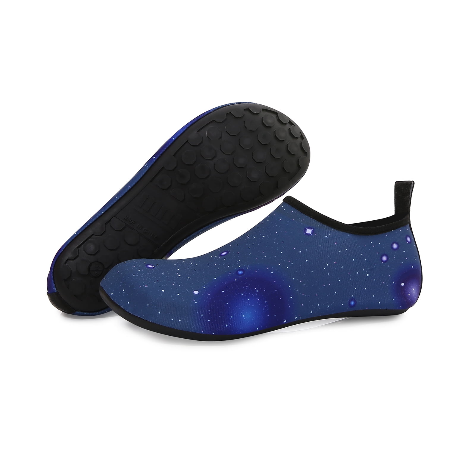 Men and Women a Slip On Barefoot Quick-Dry Beach Aqua Yoga Water Shoes (Space/Black, 5.5-6.5 Women/5-5.5 Men)