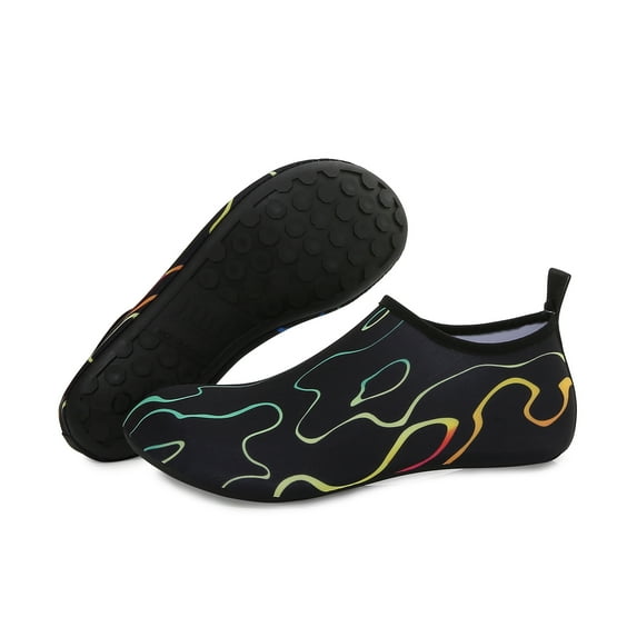 Men and Women a Slip On Barefoot Quick-Dry Beach Aqua Yoga Water Shoes (Tide/Black, 13-14 Women/10.5-11 Men)
