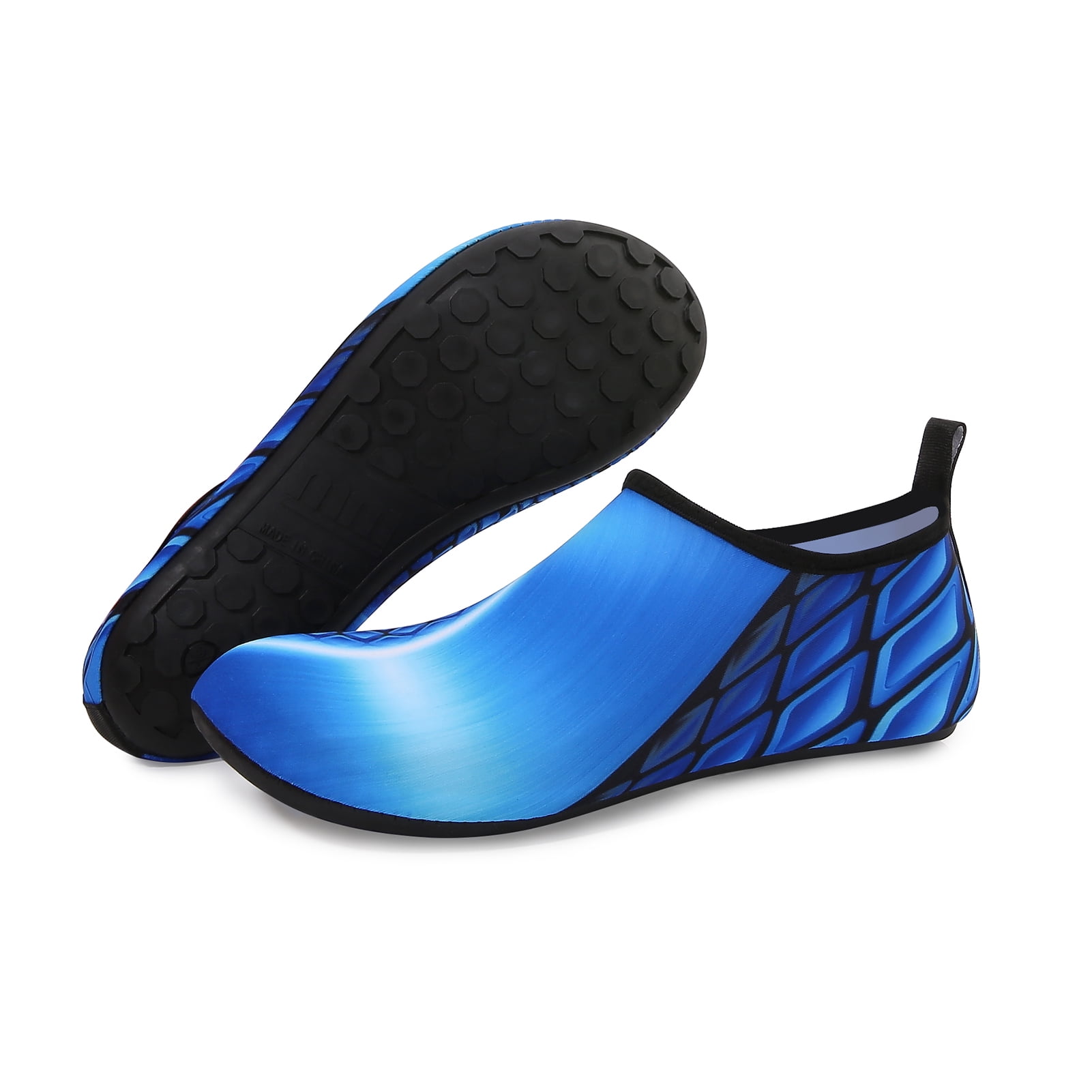 Men and Women a Slip On Barefoot Quick-Dry Beach Aqua Yoga Water Shoes (Tile/Blue, 13-14 Women/10.5-11 Men)
