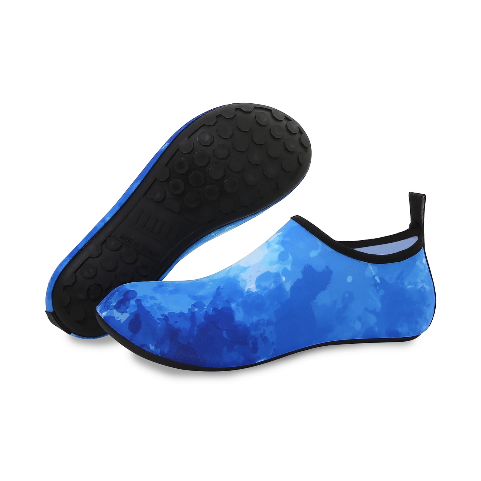 Men and Women a Slip On Barefoot Quick-Dry Beach Aqua Yoga Water Shoes (Watercolor/Blue, 5.5-6.5 Women/5-5.5 Men)