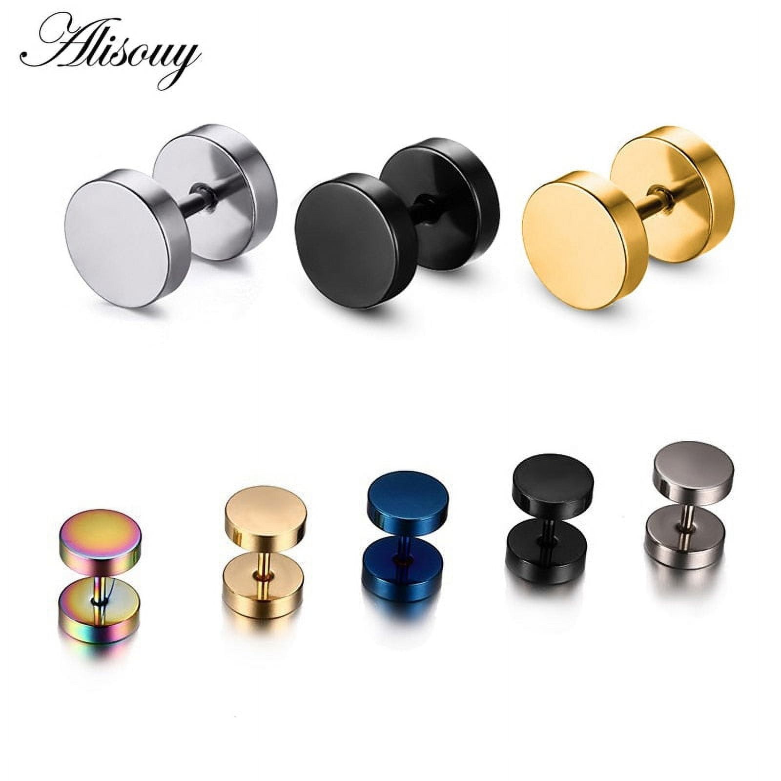 Buy Dumbbell Gold Stud Earring For Unisex at Amazon.in