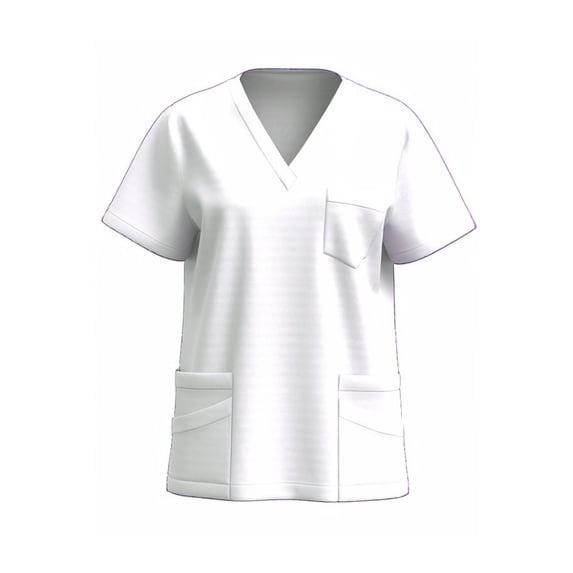 Men and Women's Nurse Scrubs Blouses V-Neck Short Sleeves Comfy Stretch T-Shirts Workwear Tops with Pockets