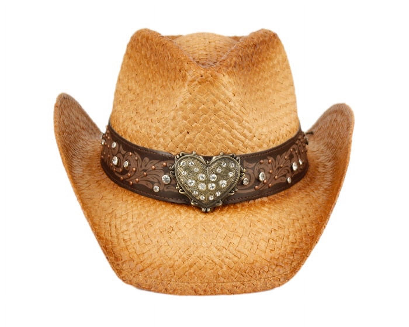 8766 3 Pack Straw Cowboy Hats For Women Men Western Style Adjustable Band Vintage Rodeo Brand Straw Cowboy Hat - Cowgirl Hat - Rodeo  main image 2