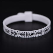 Men and Womens UK/US/EU/JP Sizes A-Z White/Black Genuine Tester Wedding Ring Band Ring Sizer Measure Finger Gauge WHITE UK