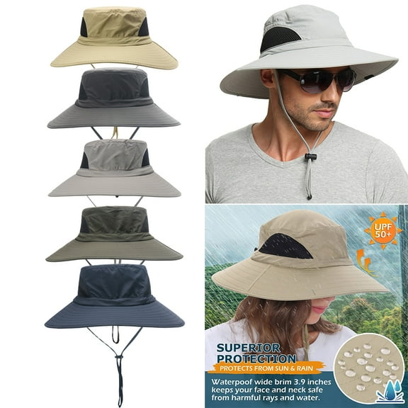 Men and women big eaves fisherman hat outdoor sun protection anti-splash water sun hat summer outdoor hiking quick-drying sun hat/Light Grey