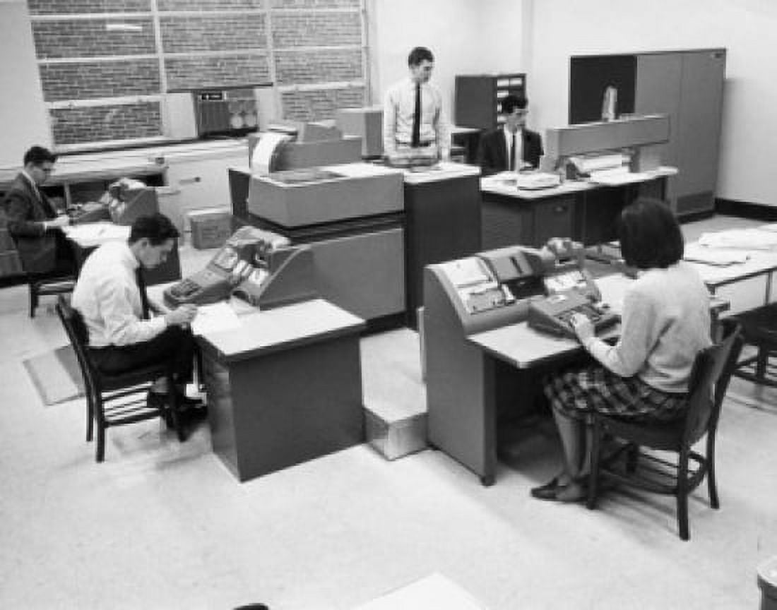 Men and women working in a computer classroom Worcester Vocational High School Worcester Massachusetts USA Canvas Art - (18 x 24)