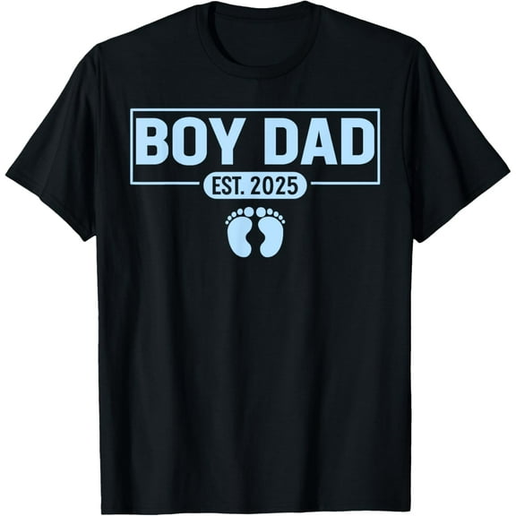 Men boy Dad Est 2025 Newborn Daddy Father baby boy son T-Shirt